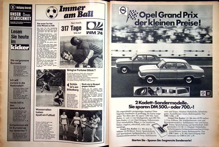Inhaltsverzeichnis Kicker 62/1973