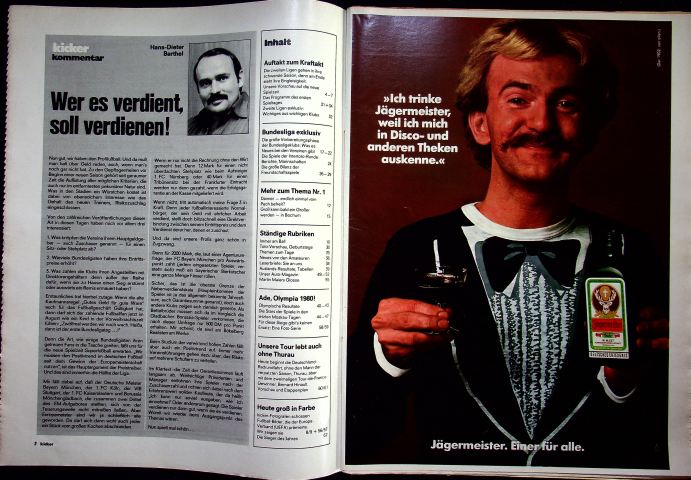 Inhaltsverzeichnis Kicker 62/1980