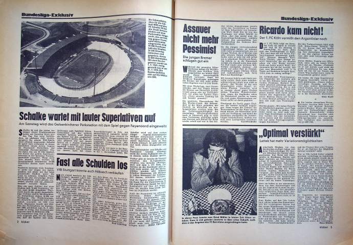 Inhaltsverzeichnis Kicker 63/1973