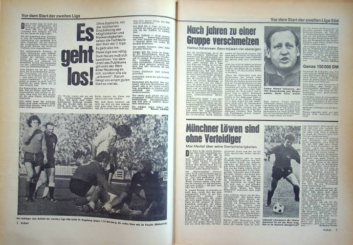 Inhaltsverzeichnis Kicker 63/1974