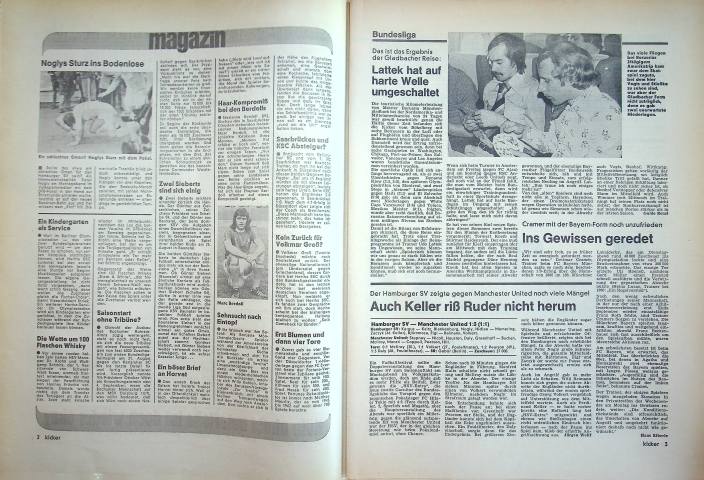 Inhaltsverzeichnis Kicker 63/1976