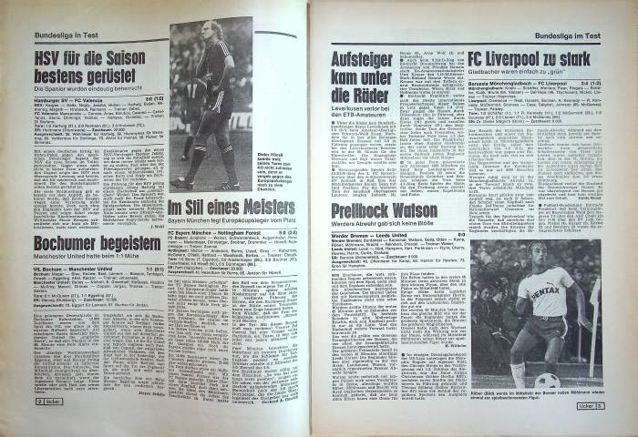 Inhaltsverzeichnis Kicker 63/1979