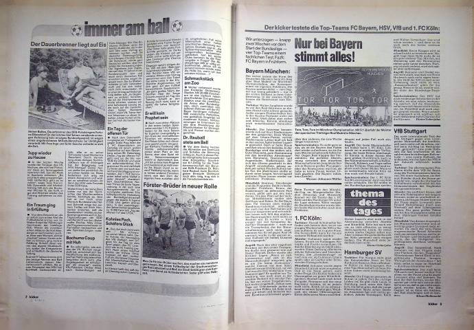 Inhaltsverzeichnis Kicker 63/1980