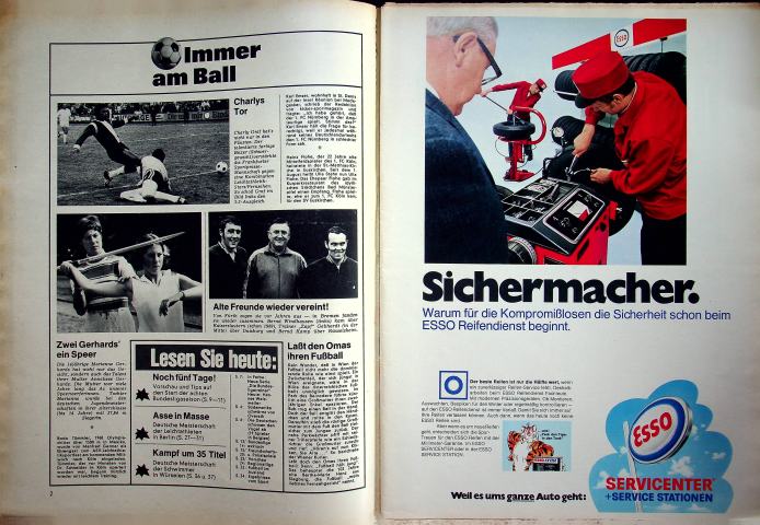 Inhaltsverzeichnis Kicker 64/1970