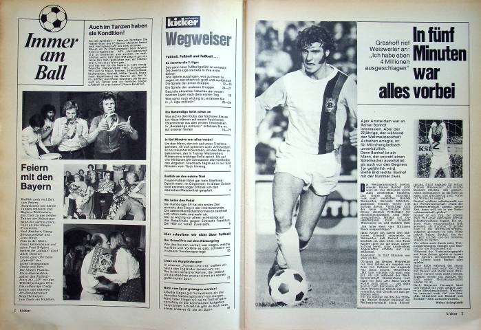 Inhaltsverzeichnis Kicker 64/1974