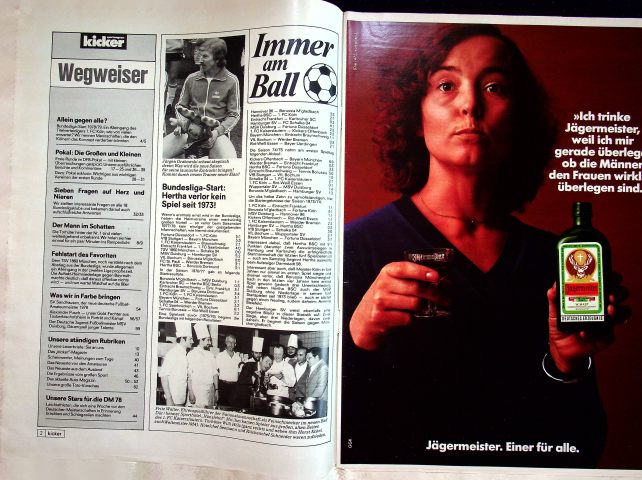 Inhaltsverzeichnis Kicker 64/1978