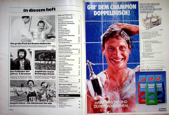 Inhaltsverzeichnis Kicker 64/1981