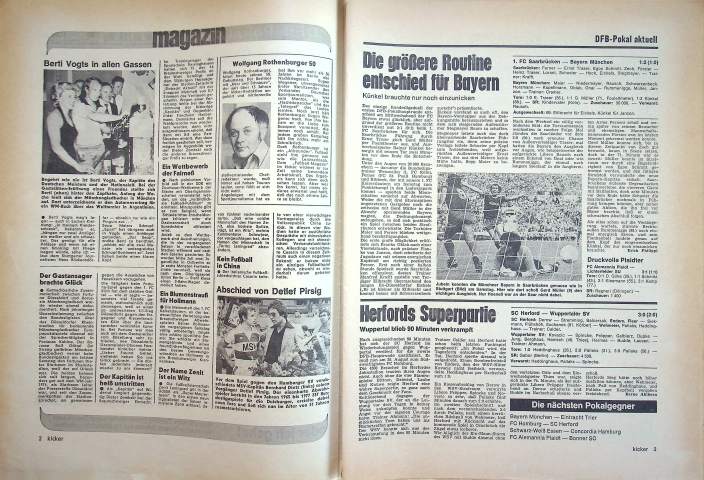 Inhaltsverzeichnis Kicker 65/1977