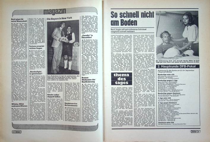 Inhaltsverzeichnis Kicker 65/1978