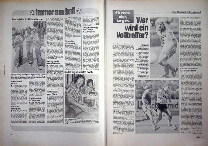 Inhaltsverzeichnis Kicker 65/1980