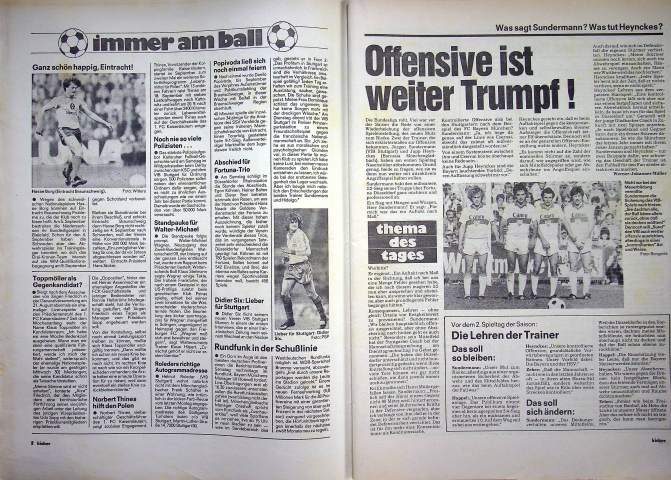 Inhaltsverzeichnis Kicker 65/1981