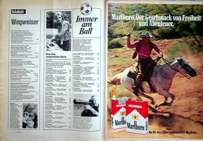 Inhaltsverzeichnis Kicker 66/1976