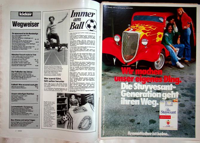 Inhaltsverzeichnis Kicker 66/1977