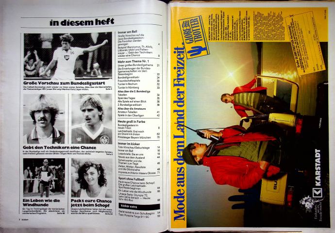 Inhaltsverzeichnis Kicker 66/1982