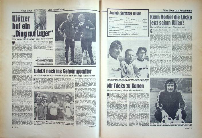 Inhaltsverzeichnis Kicker 67/1974