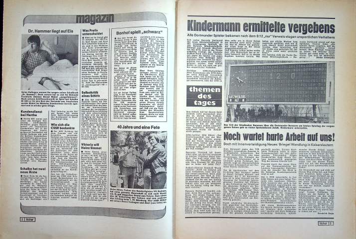 Inhaltsverzeichnis Kicker 67/1978