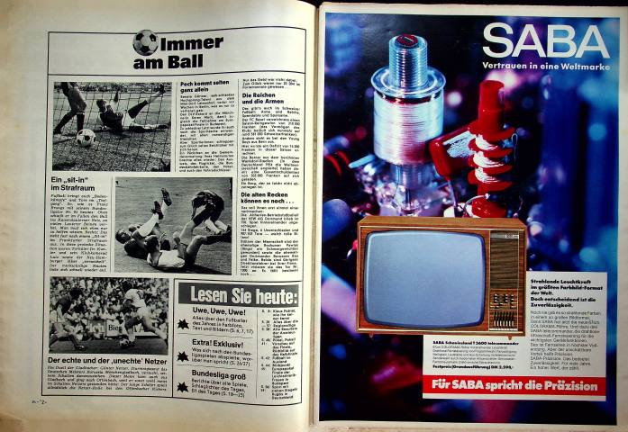 Inhaltsverzeichnis Kicker 68/1970
