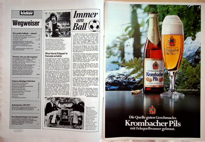 Inhaltsverzeichnis Kicker 68/1977