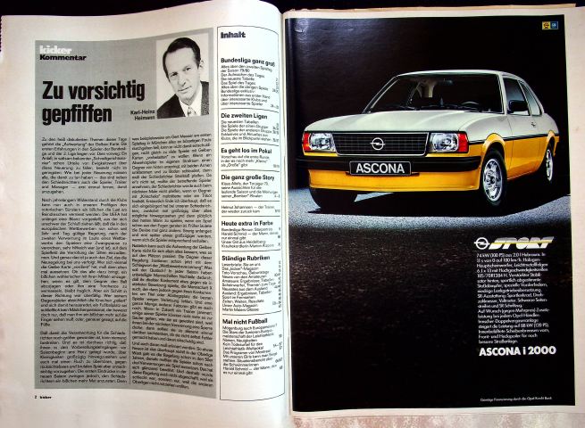 Inhaltsverzeichnis Kicker 68/1979