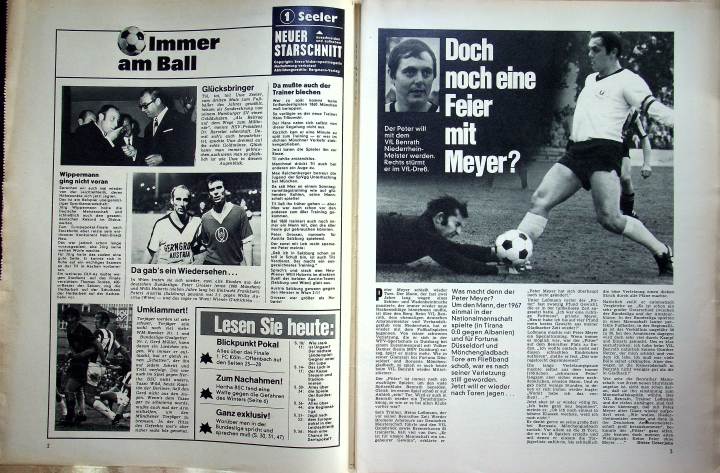 Inhaltsverzeichnis Kicker 70/1970