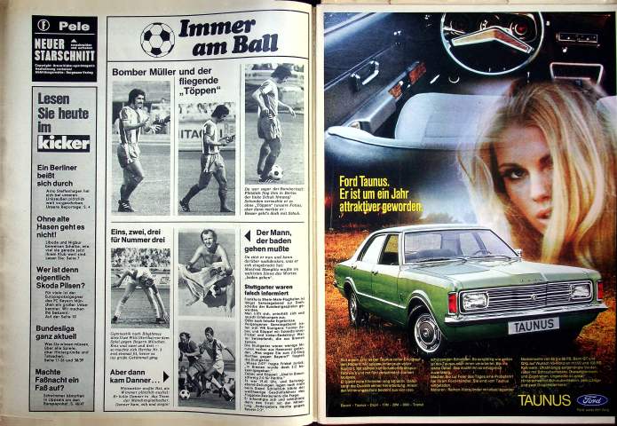 Inhaltsverzeichnis Kicker 70/1971