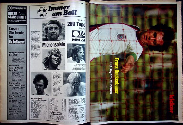 Inhaltsverzeichnis Kicker 70/1973