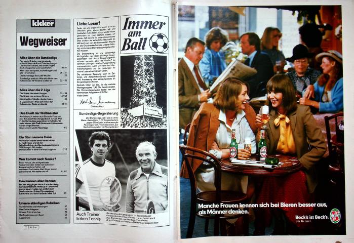 Inhaltsverzeichnis Kicker 70/1977