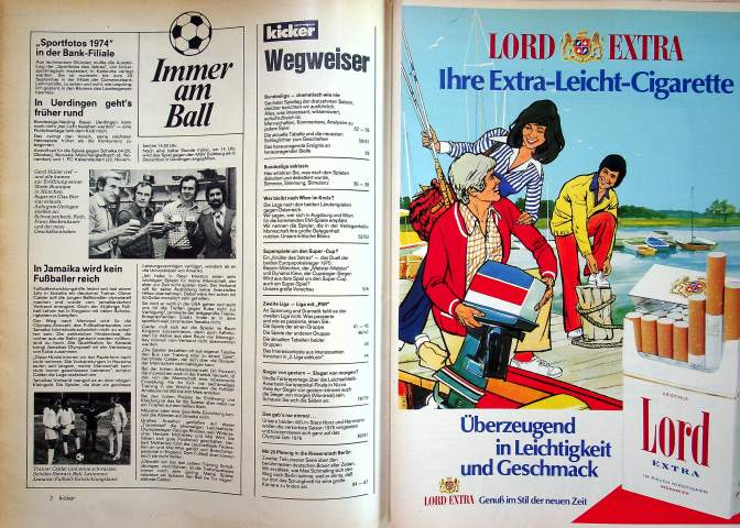 Inhaltsverzeichnis Kicker 72/1975