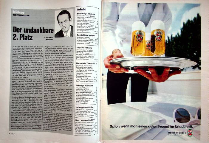 Inhaltsverzeichnis Kicker 72/1979