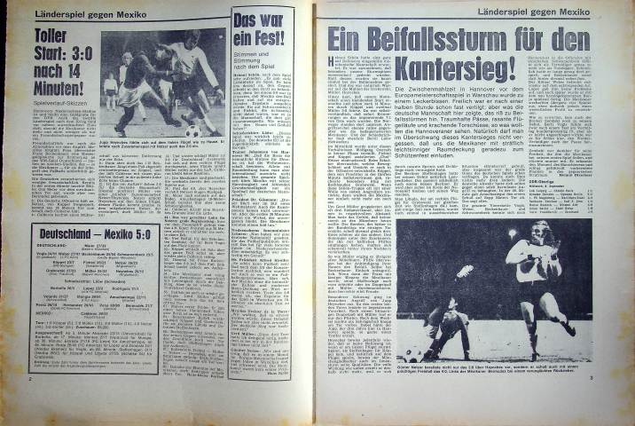 Inhaltsverzeichnis Kicker 73/1971