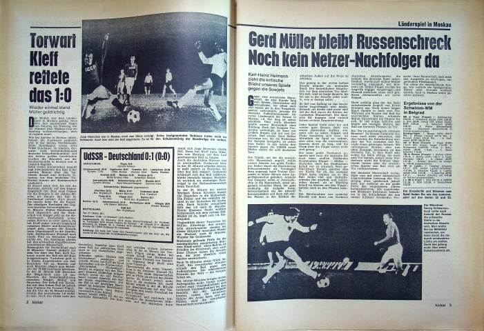 Inhaltsverzeichnis Kicker 73/1973