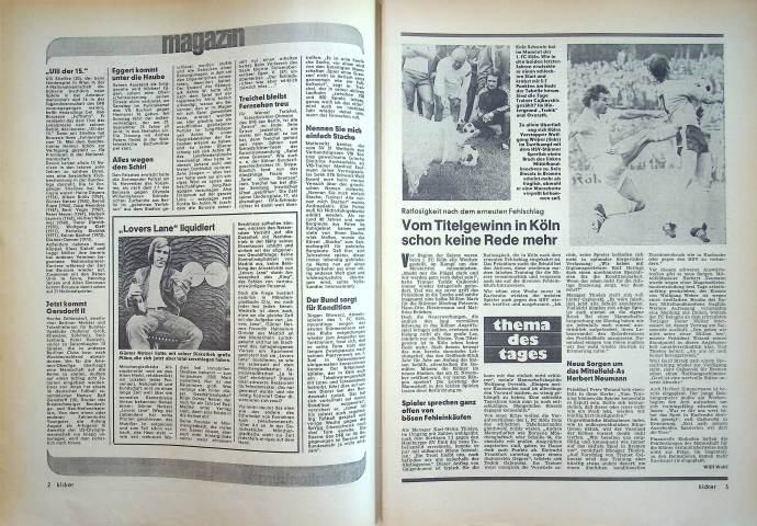 Inhaltsverzeichnis Kicker 73/1975