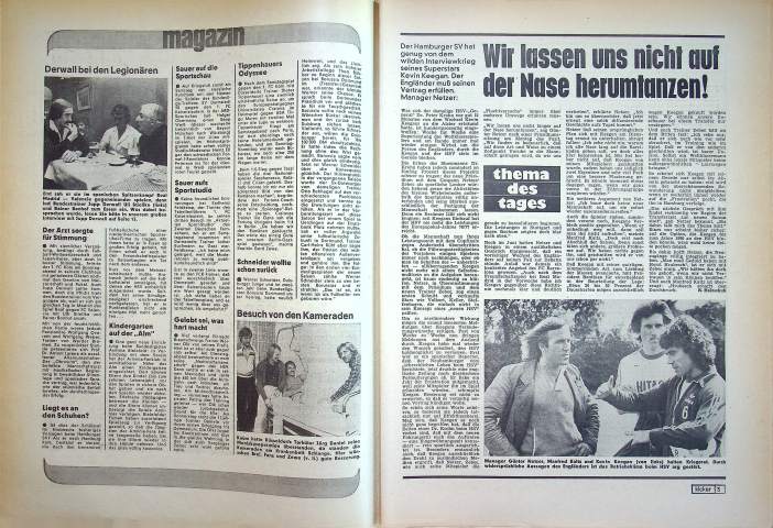 Inhaltsverzeichnis Kicker 73/1978