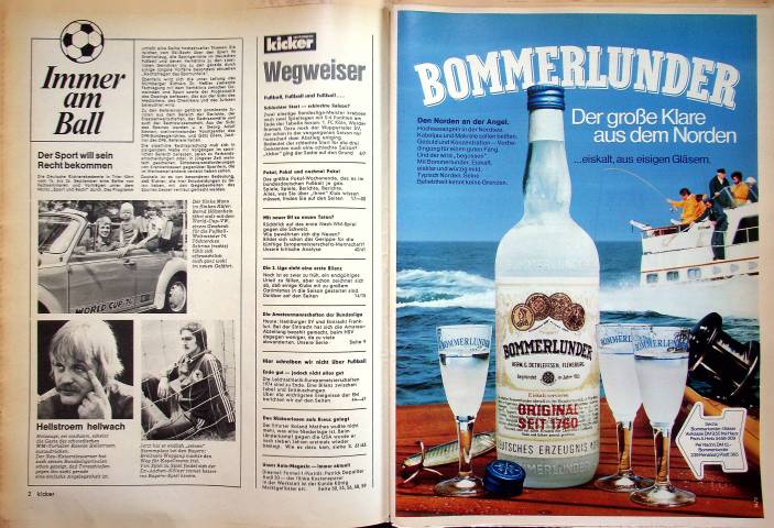 Inhaltsverzeichnis Kicker 74/1974