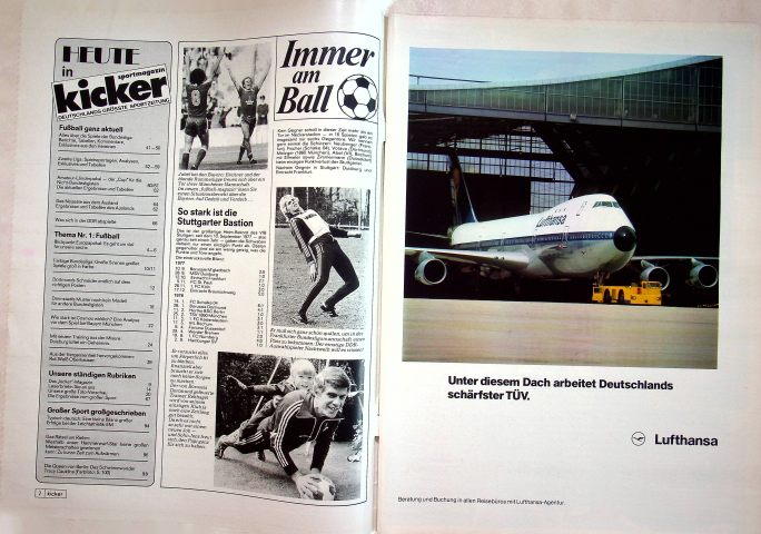 Inhaltsverzeichnis Kicker 74/1978