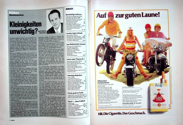 Inhaltsverzeichnis Kicker 74/1979
