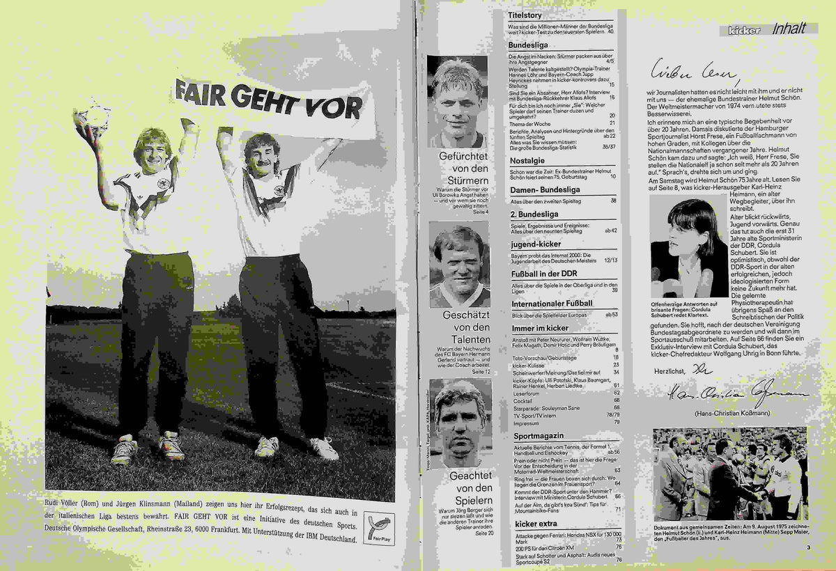 Inhaltsverzeichnis Kicker 74/1990