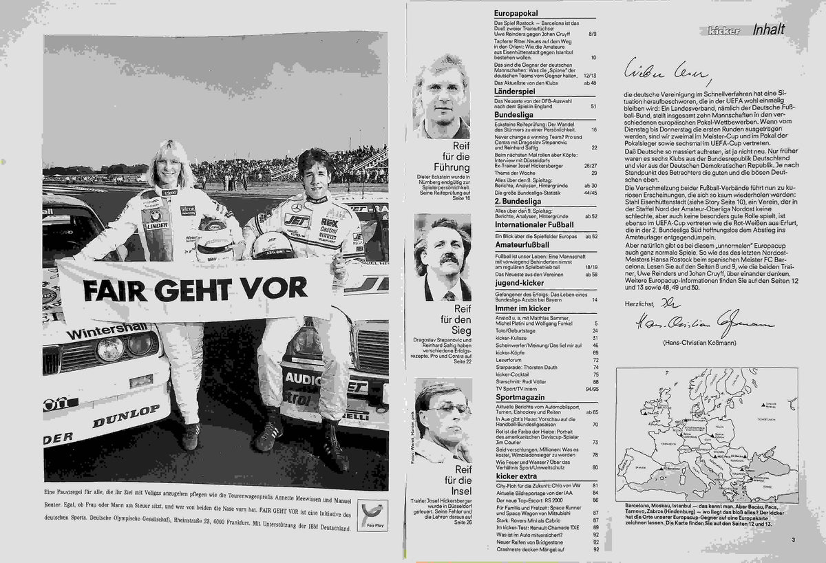 Inhaltsverzeichnis Kicker 74/1991