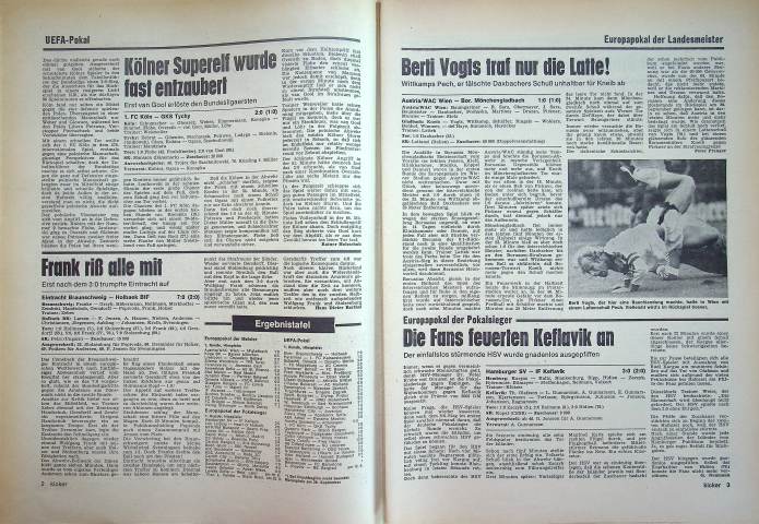 Inhaltsverzeichnis Kicker 75/1976