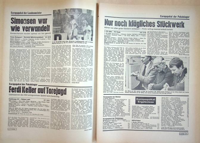 Inhaltsverzeichnis Kicker 75/1977