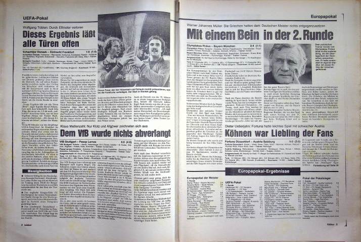 Inhaltsverzeichnis Kicker 75/1980