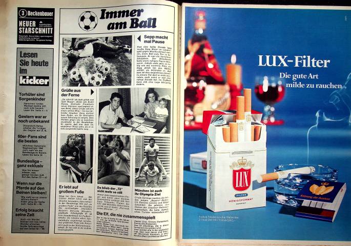 Inhaltsverzeichnis Kicker 76/1971