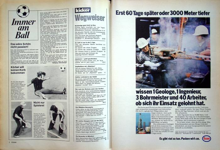 Inhaltsverzeichnis Kicker 76/1974