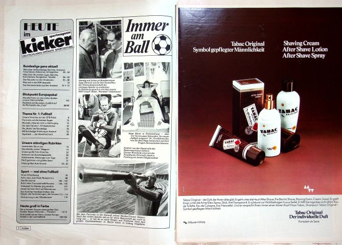 Inhaltsverzeichnis Kicker 76/1978
