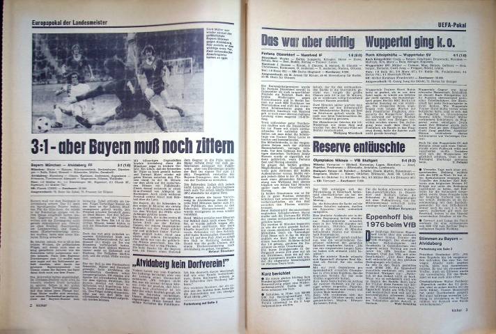 Inhaltsverzeichnis Kicker 77/1973