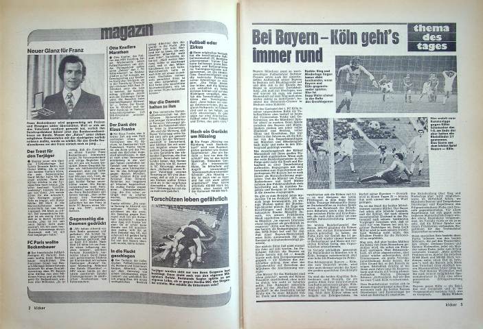 Inhaltsverzeichnis Kicker 77/1976
