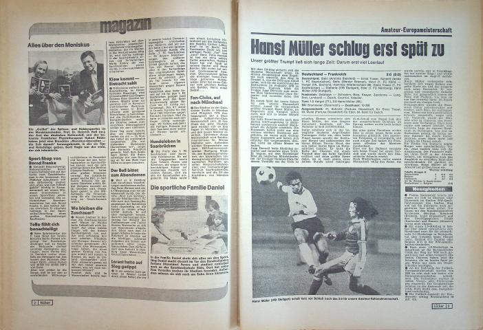 Inhaltsverzeichnis Kicker 77/1977