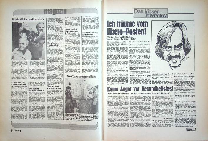 Inhaltsverzeichnis Kicker 77/1978