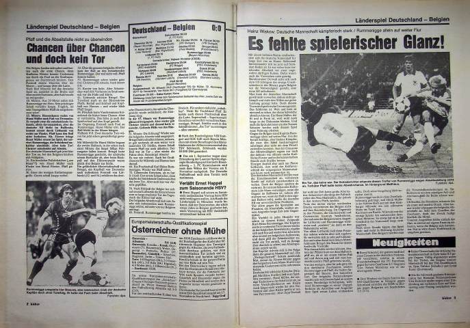 Inhaltsverzeichnis Kicker 77/1982