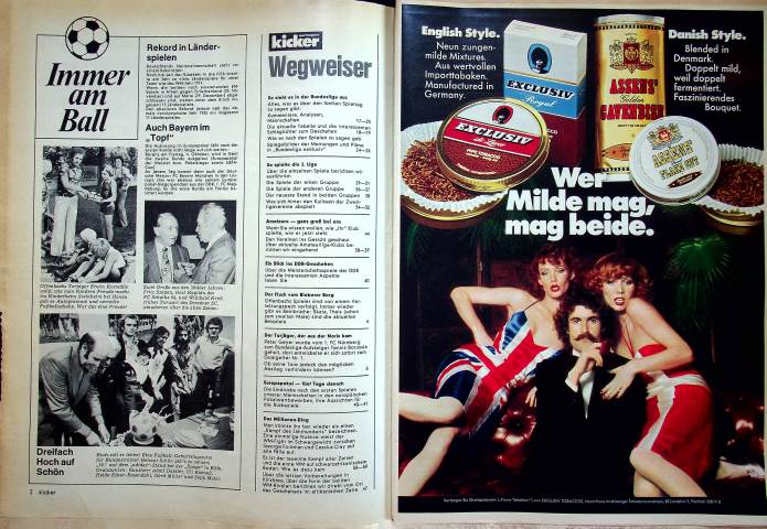 Inhaltsverzeichnis Kicker 78/1974